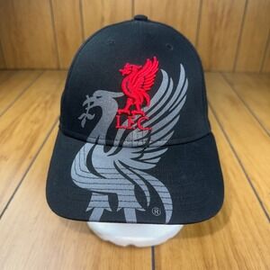 Liverpool FC Hat Black Red Liver Bird LFC Adjustable Baseball Cap OSFA Soccer